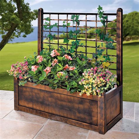 galvanised steel planter box with trellis|planter with trellis 150cm.